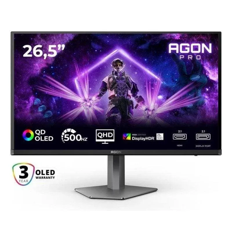Monitor AOC AGON PRO AG276QKD2 27" Quad HD 500Hz QD-OLED G-Sync HDR500 0,03ms
