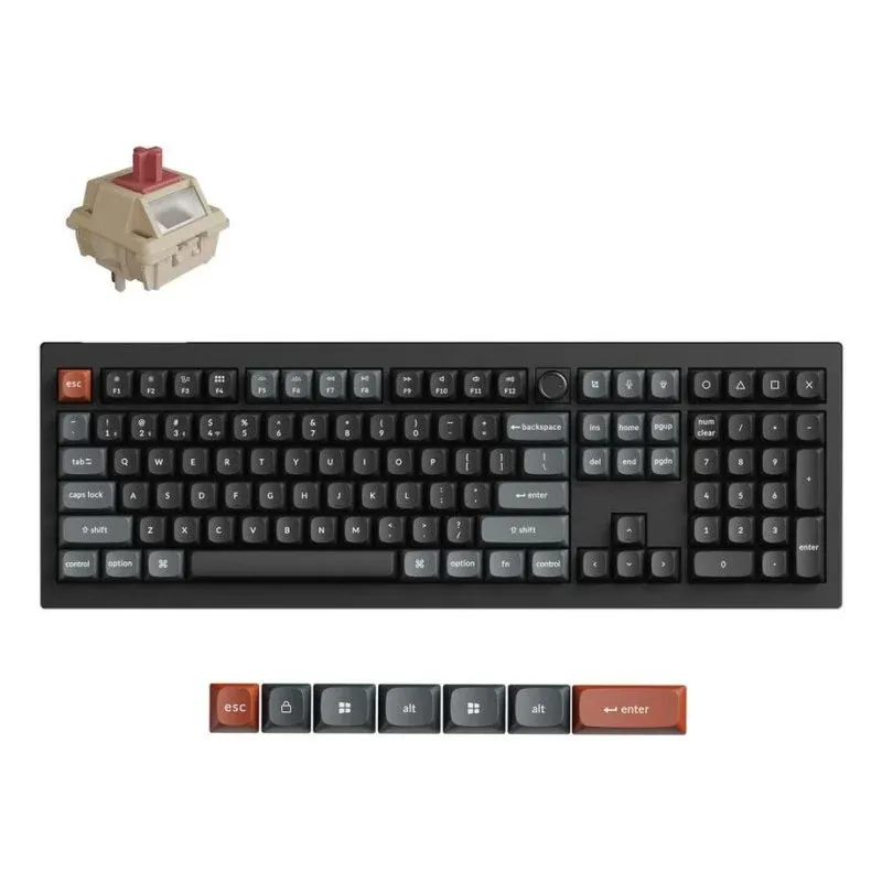 Teclado Keychron V6 Ultra 8K completo mecânico Bluetooth LED RGB QWERTY