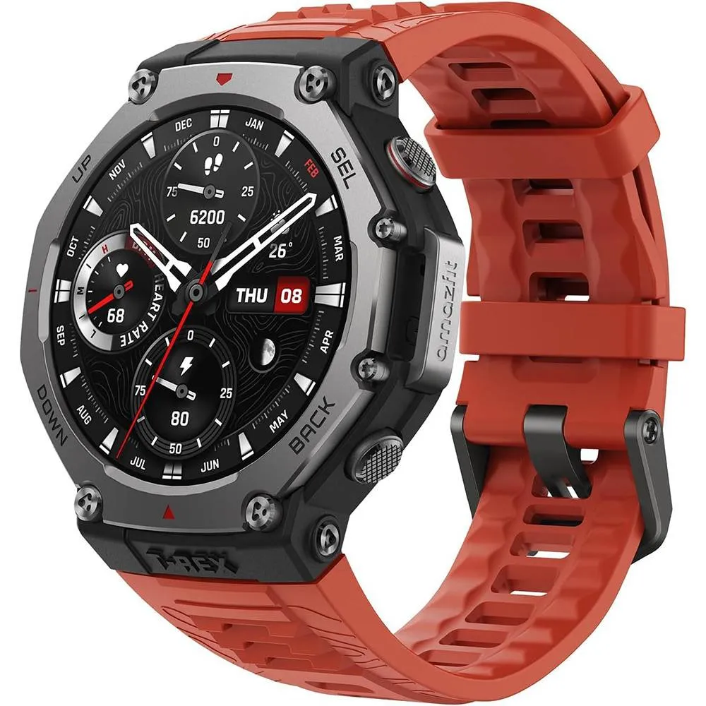 Smartwatch Amazfit T-Rex 3 | 48mm | 10ATM | GPS com Mapas | 170 Modos Desporto | Rastreamento Saúde e Sono | Lava Red