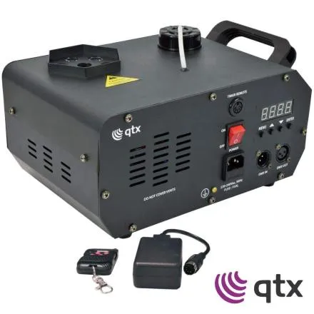 QTX Máquina de Fumos Vertical 1000W com 6 LEDs RGB e Comando DMX