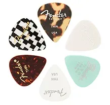 Palheta Fender 351 Material Medley Thin 6-Pack Multi-Color