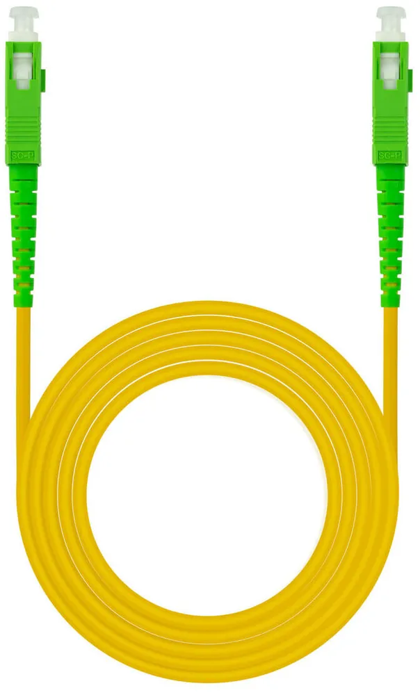 Cabo de Fibra Óptica Nanocable SC/APC-SC/APC Monomodo Simplex LSZH 5 M Amarelo