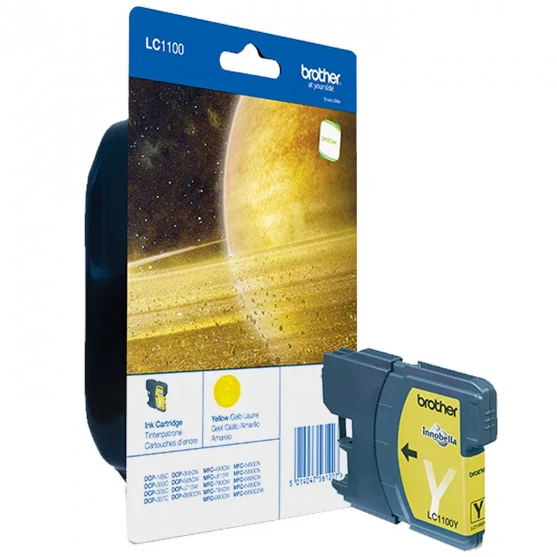 Tinteiro BROTHER LC1100Y Amarelo - MFC-6490CW, DCP-385C/585CW