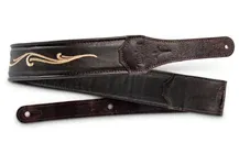Correia guitarra couro Taylor Spring Vine 2.5" Embroidered Chocolate Brown