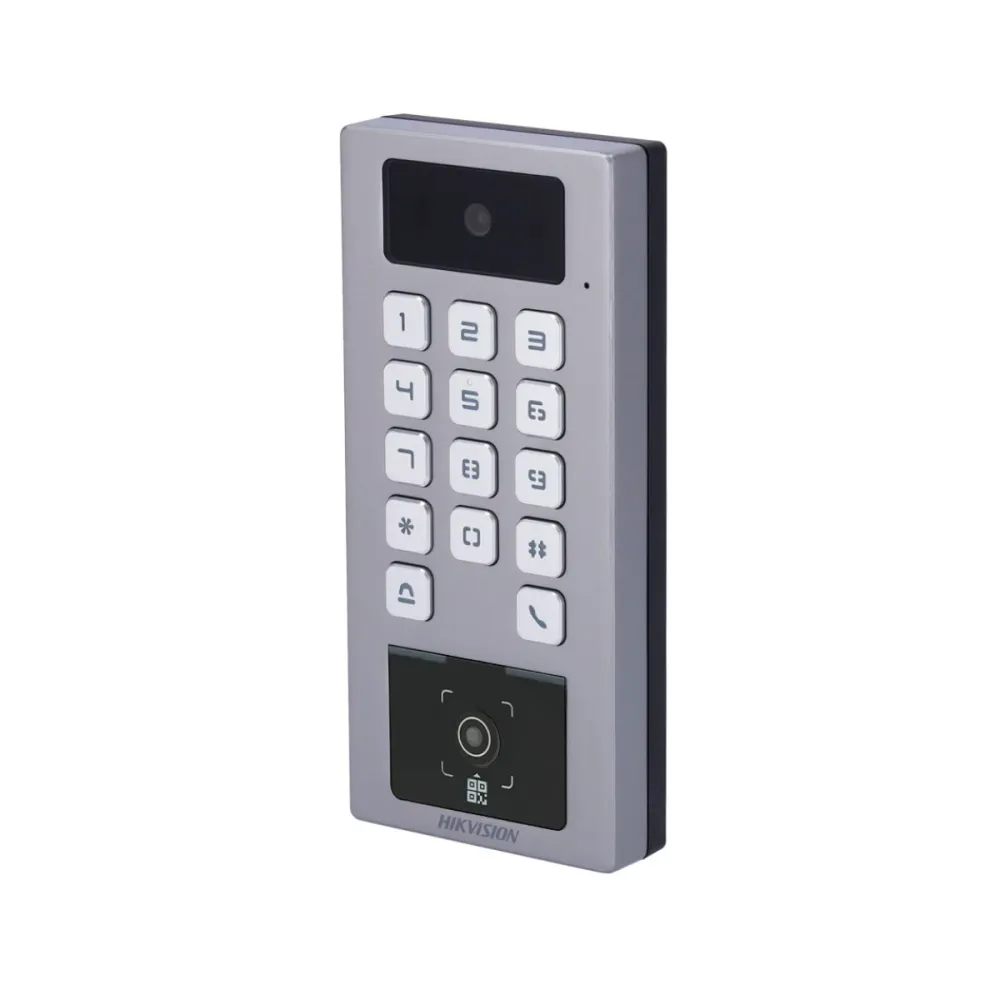Controlo de Acesso Hikvision Cartão MF DESFire, QR e PIN IP69 IK09 - DS-K1T502DBWX-CQR