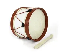 Bombo Tradicional Adamastor PLX10 Branco/Aro Vermelho 24cm