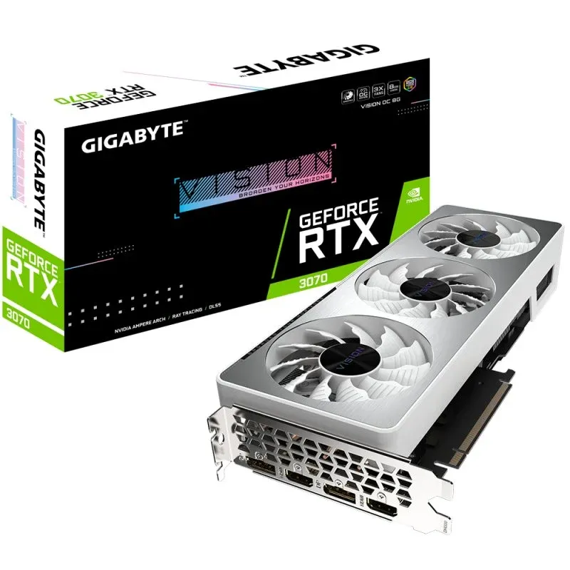Placa Gráfica Gigabyte GeForce RTX 3070 VISION OC V2 LHR 8GB GDDR6