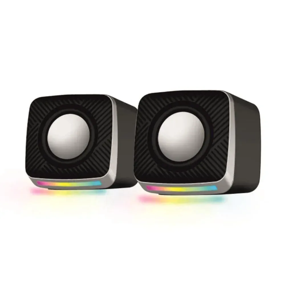 Conjunto 2 Colunas LED RGB p/ PC 2x3W USB 2.0