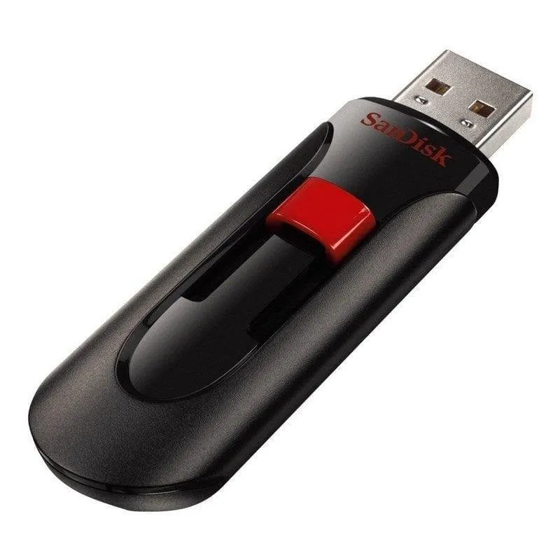 Pen Drive Pen USB SanDisk Cruzer Glide 256GB Preto com conector retrátil