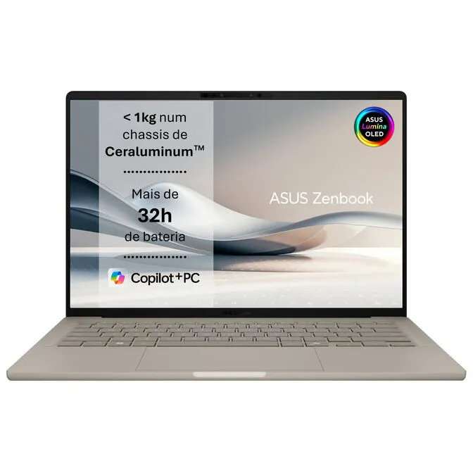 Portátil ASUS Zenbook A14 UX3407QA 14" Snapdragon X1 32GB DDR5 1TB OLED W11 Pro