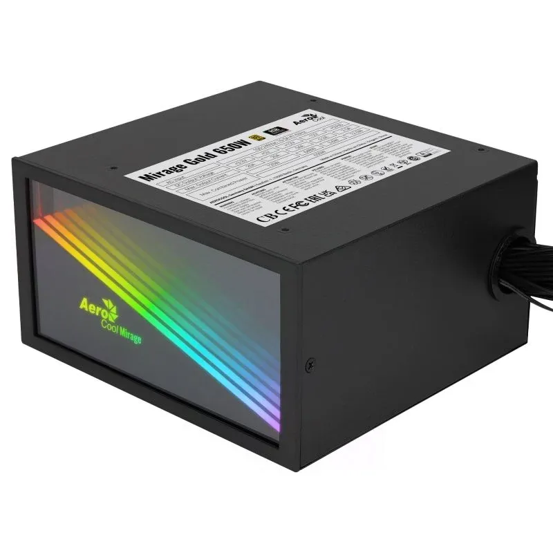 Fonte Alimentação Aerocool Mirage Gold RGB 650W 80 Plus Gold