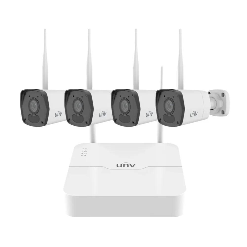 Kit de Videovigilância Uniview Gravador NVR 8 Canais IP + 4 Câmaras 2MP Bullet IP67