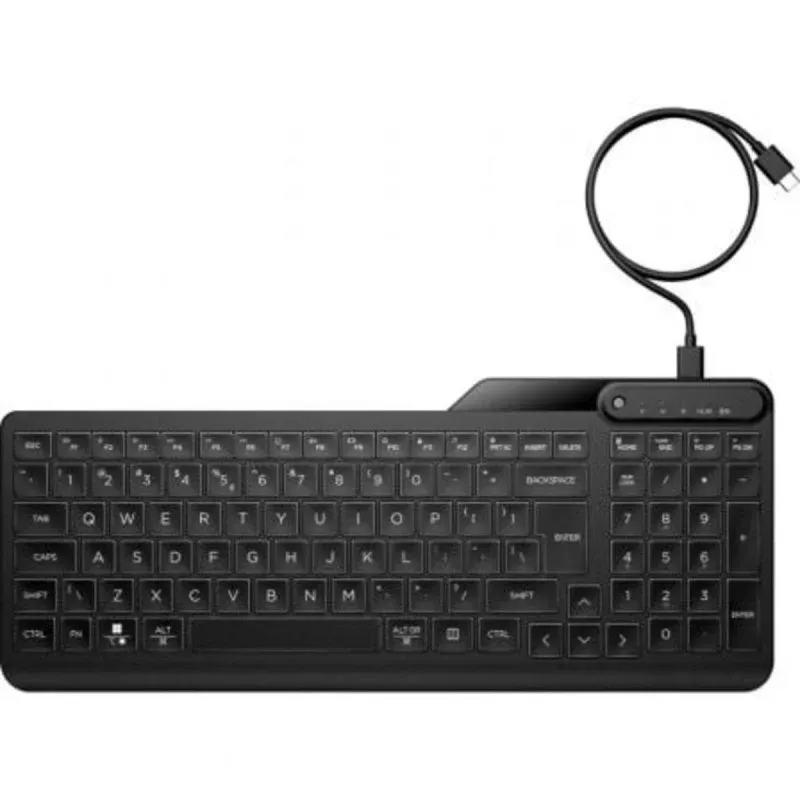 HP 405 Teclado de Membrana Retroiluminado Compacto USB-A/USB-C Preto (ES)
