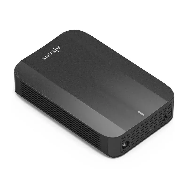 Caixa Externa 3,5’ SATA USB-C USB 3.1 Gen1 AISENS Alumínio Preto com LED e Adaptador