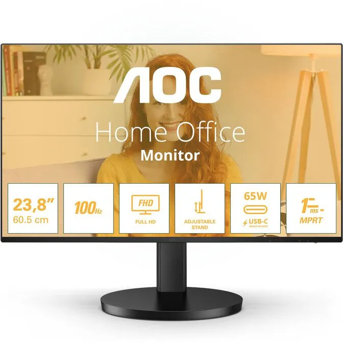Monitor AOC 27" 27B3CF2 IPS FHD 100Hz 1ms USB-C (65W) c/colunas Ajuste Completo