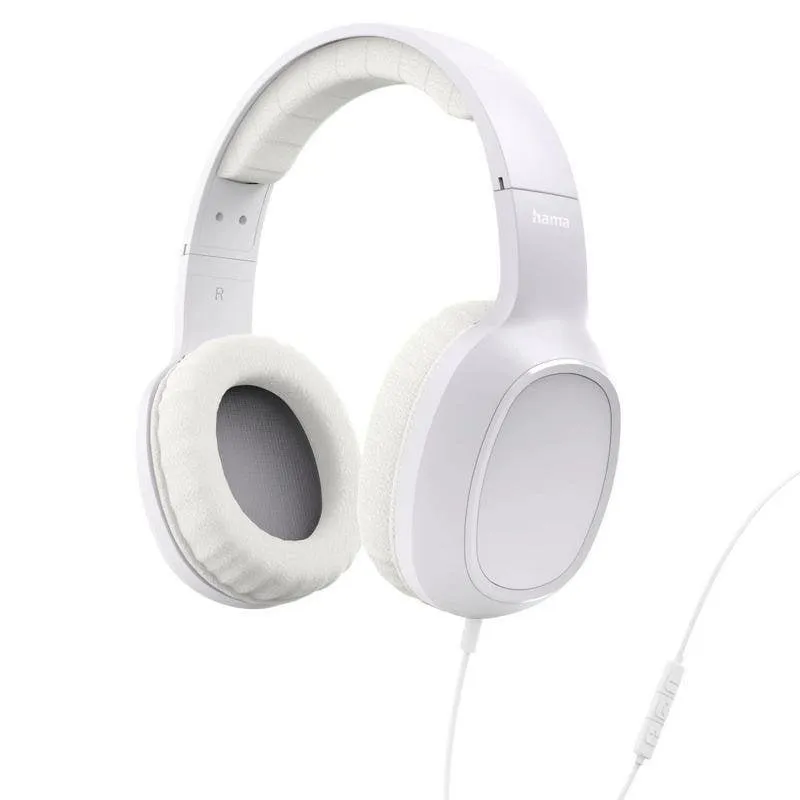Auriculares Hama Fun C com cabo USB-C, microfone, controlo em linha e assistente de voz branco