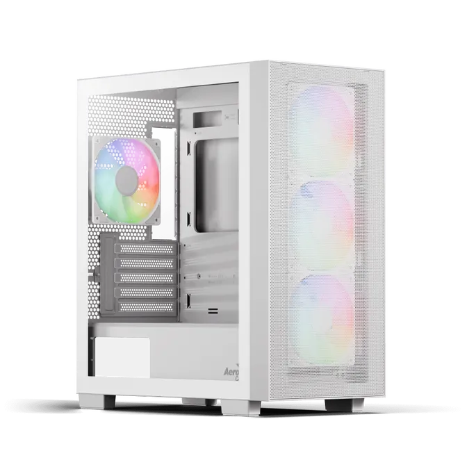 Caixa Micro-ATX Aerocool B310A Flow ARGB Vidro Temperado Branco