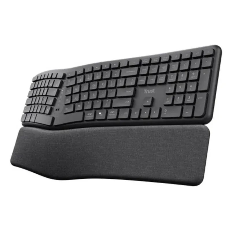 Teclado Trust Keyra sem fios ergonómico AZERTY multidispositivo membrana