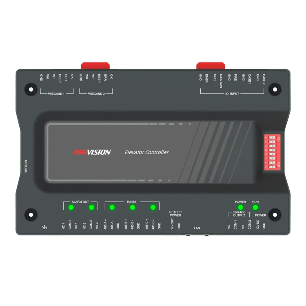 Controlador Mestre para Elevadores Hikvision Impressão digital, Cartão, Código QR e PIN - DS-K2220X(P)
