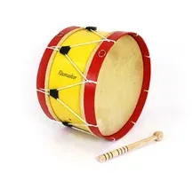 Bombo Tradicional Adamastor Nº3 35cm Amarelo/Aro Vermelho