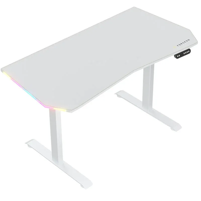 Forgeon Battleground White Mesa Gaming Regulável em Altura com Motor 140x70cm RGB Branca
