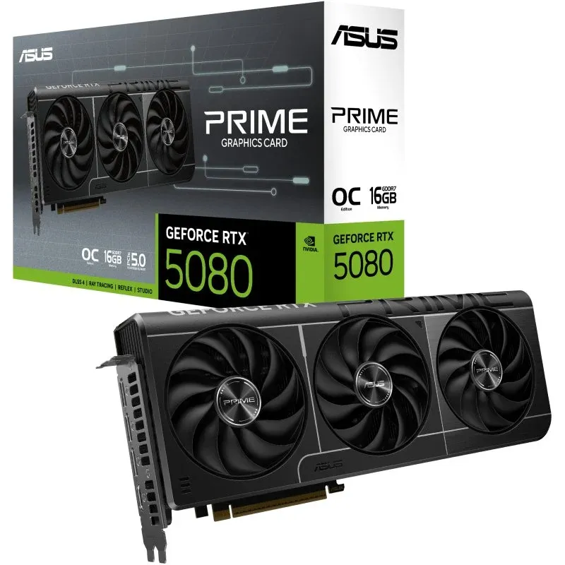 Placa gráfica Asus GeForce RTX 5080 PRIME EVO OC 16GB GDDR7 Reflex 2 RTX AI DLSS4