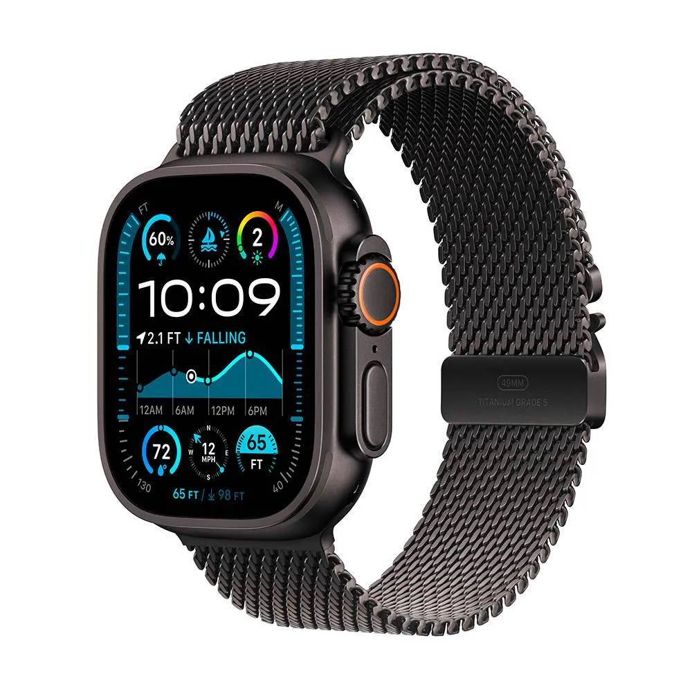 Apple Watch Ultra 2 GPS + Cellular 49mm Titânio Preto c/ Loop Milanesa Titânio Preto - Medium