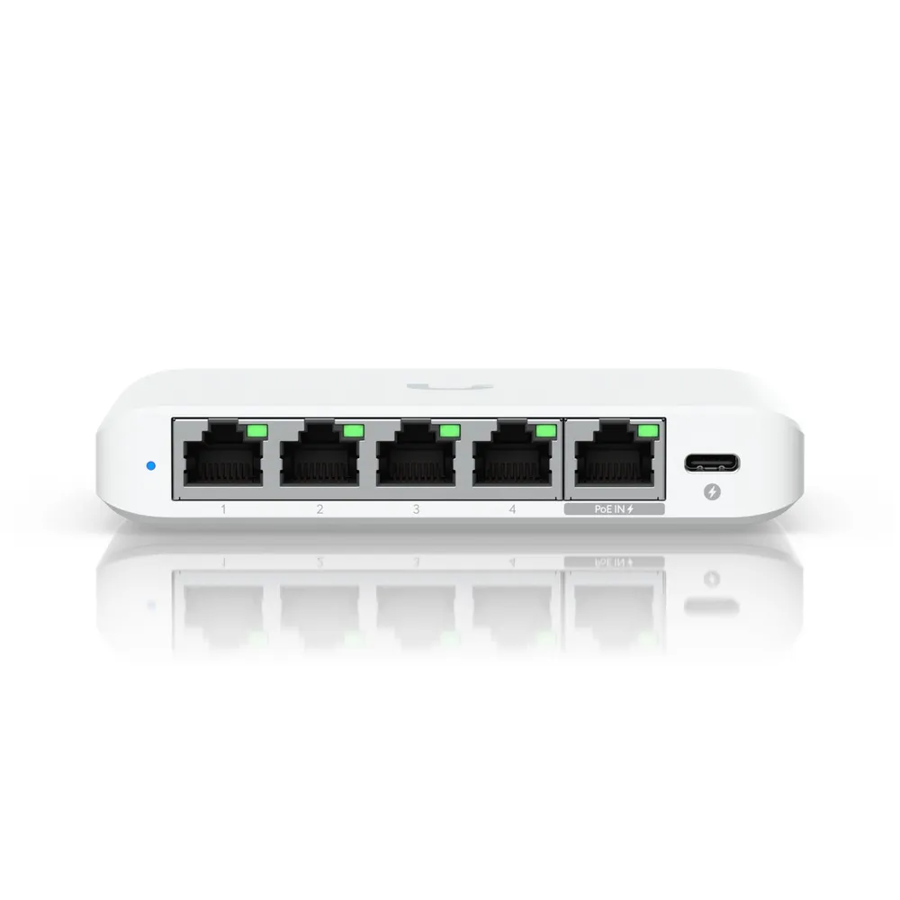 Switch de Rede Ubiquiti UniFi Flex Mini 2.5G 5 Portas 2.5GbE Managed