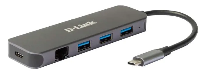 HUB USB D-Link USB-C Macho > 3 x USB 3.0 (SS) + 1 x USB-C (Thunderbolt 3) (PD60W) + 1 x RJ45