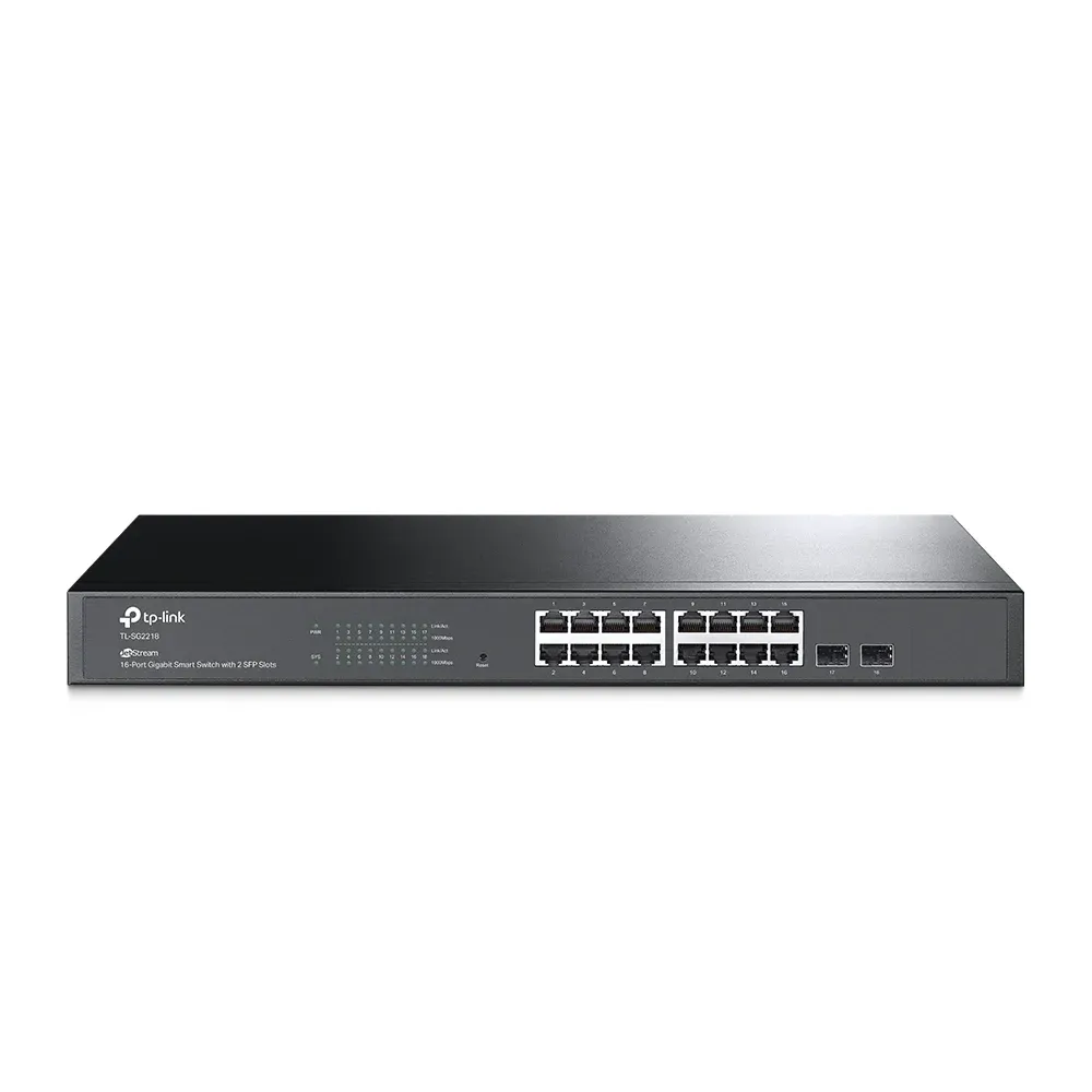Switch de Rede TP-Link TL-SG2218 JetStream 16 Portas Gigabit Smart Managed + 2 Portas SFP Rack Mountable