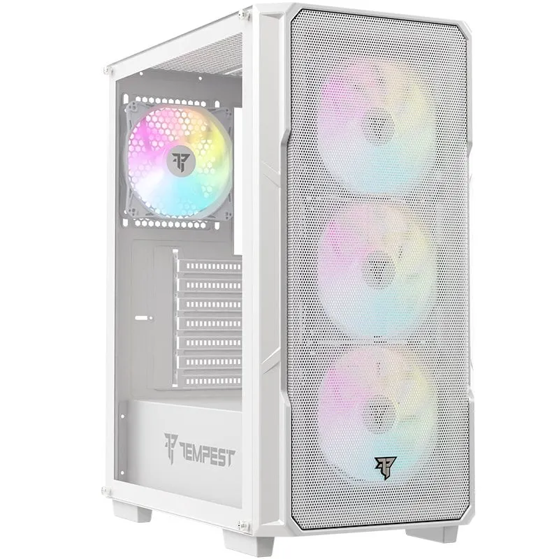 Caixa de Computador Tempest Airflow Garrison ARGB ATX Branca
