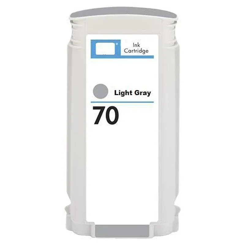 Tinteiro compatível hp 70 cinza claro substitui c9451a 130ml