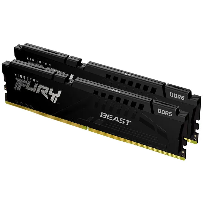 Kingston Kit 32GB (2 x 16GB) DDR5 6000MHz FURY Beast Preto CL30 V2