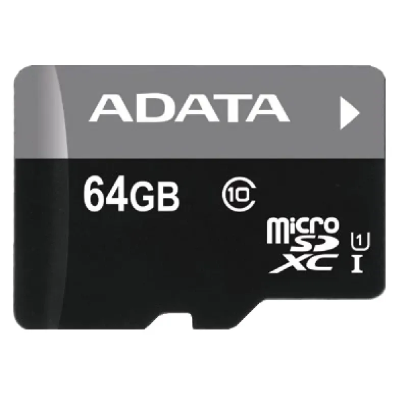 Cartão de Memória MICRO SDHC 64GB ADATA U1 CLASS 10 c/ Adaptador SD
