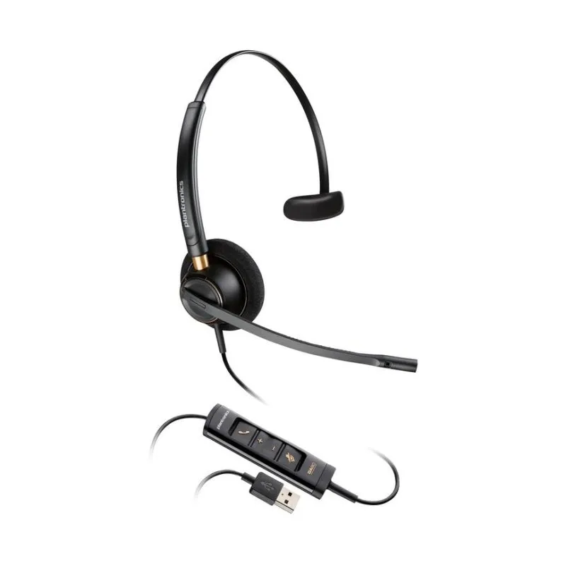 Auriculares Poly EncorePro 515 USB-A com fio Cancelamento de Ruído Call Center Pretos