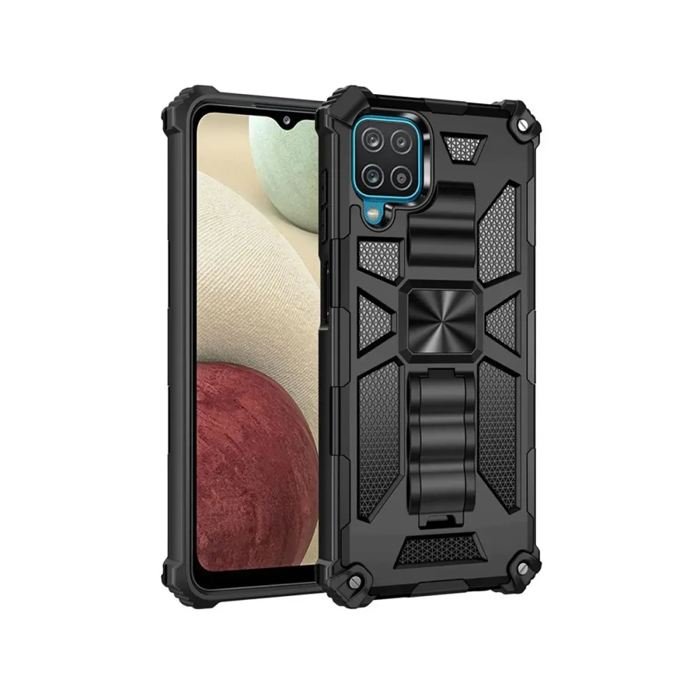 Capa Silicone Anti-Choque Samsung Galaxy A22 4G/A225 com Anel Preta