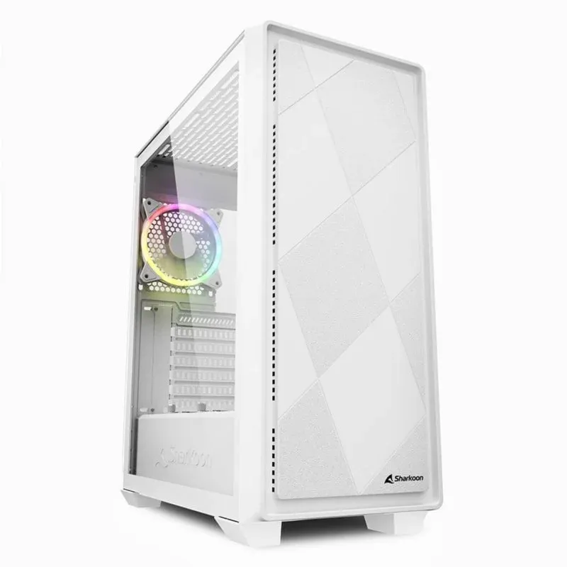 Caixa de Computador Sharkoon VS8 RGB Midi Tower Vidro Temperado USB-C 3.2 Branca