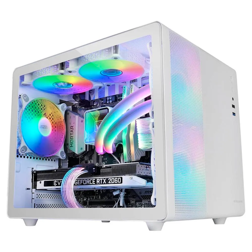 Caixa Micro-ATX Mars Gaming MC-400 FRGB Tempered Glass Branca