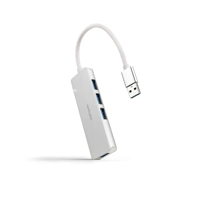 Hub Nanocable USB 3.0 4xUSB3.0. USB-A/M-USB 3.0/H ALUM. 18CM