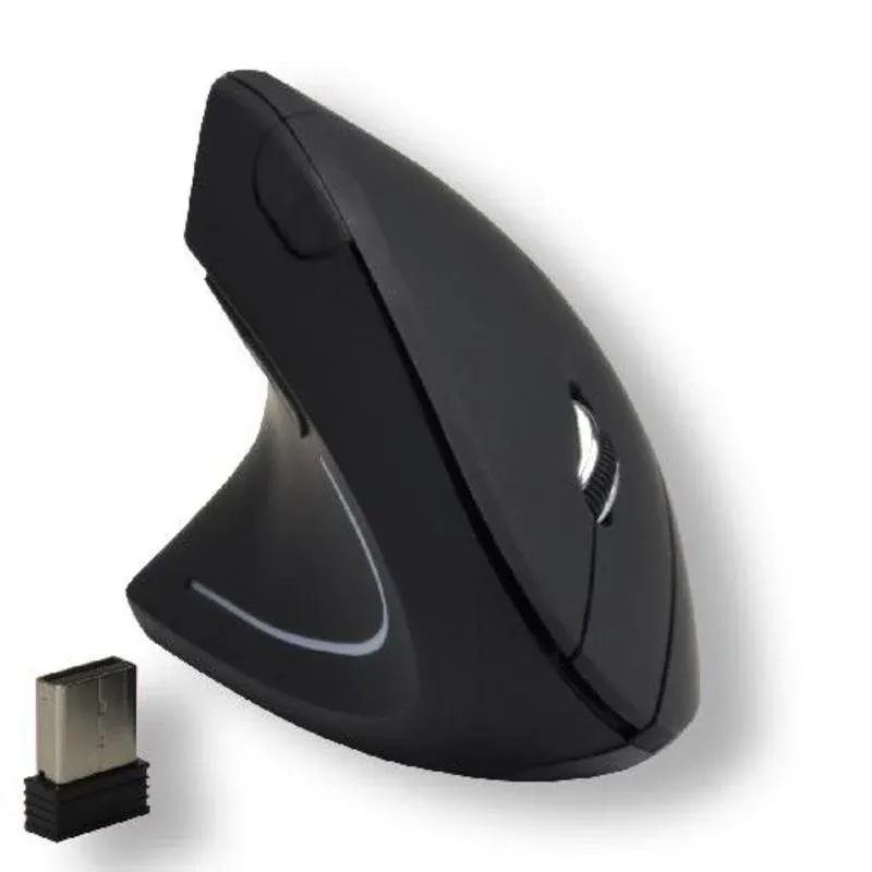 Rato MCL SS-618GW/N Wireless 1600 DPI Preto Design Vertical Esquerdo
