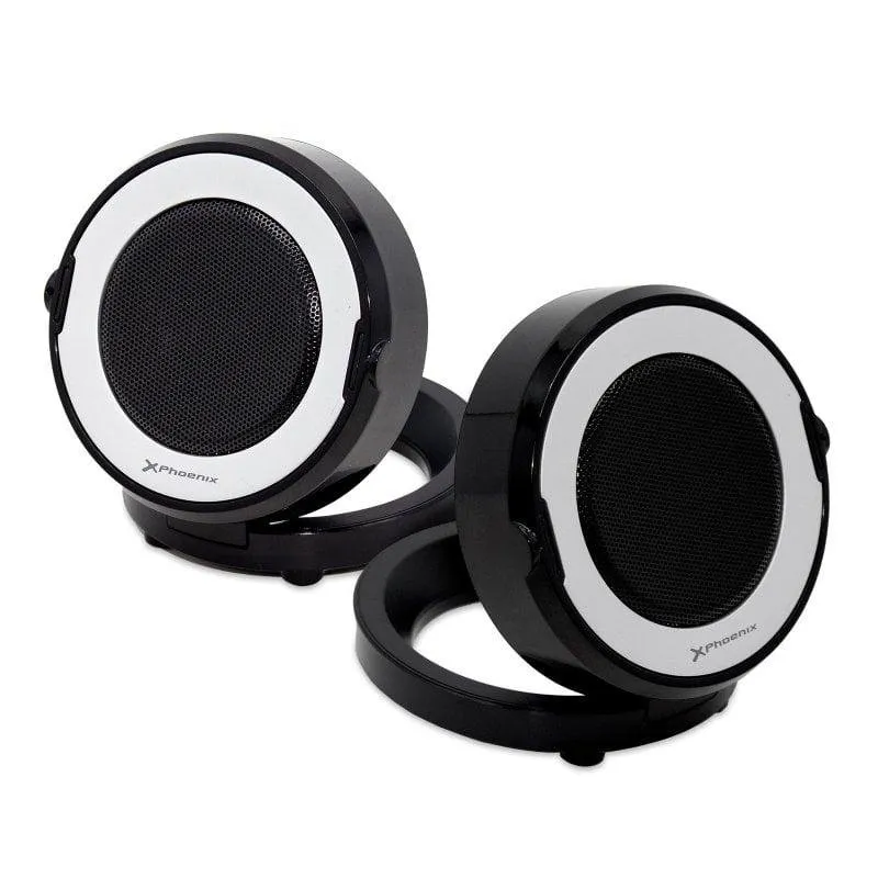 Altavoces Phoenix 2.0 USB Portáteis 1W com montagem fácil e LED