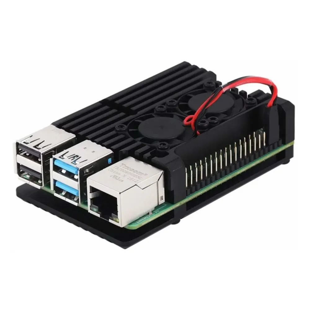 Caixa Joy-iT Block Active para Raspberry Pi 4 Alumínio Preto