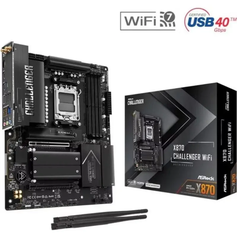 Motherboard AsRock X870 Challenger AMD X870 AM5 DDR5 ATX WiFi 7 PCIe 5.0 Bluetooth