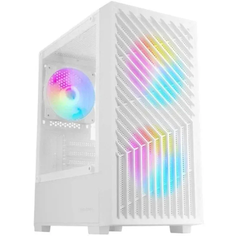 Caixa Micro-ATX Mars Gaming MCVORTEXW Gaming FRGB Tempered Glass Branca