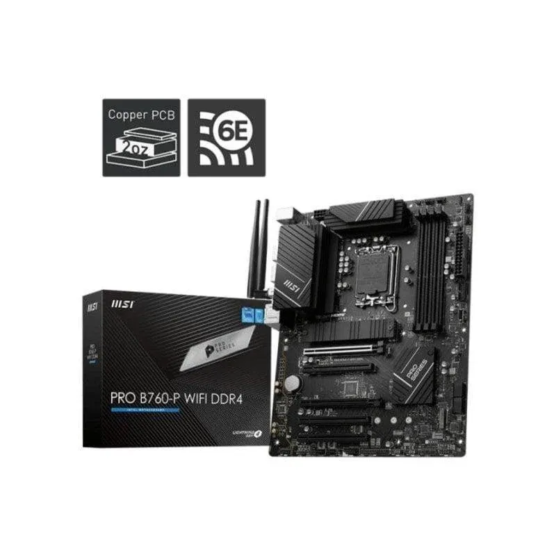 Motherboard MSI PRO B760-P Intel B760 LGA 1700 DDR4 ATX WiFi 6E 2.5GbE RAID