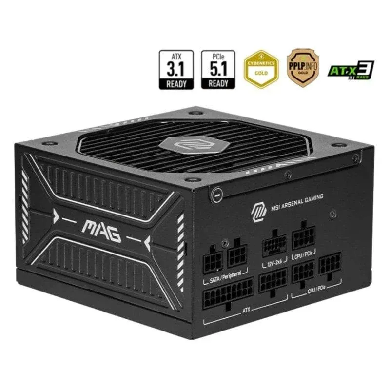 Fonte de Alimentação MSI MAG A650GLS 650W 80 PLUS Gold Modular PCIE5 ATX FDB