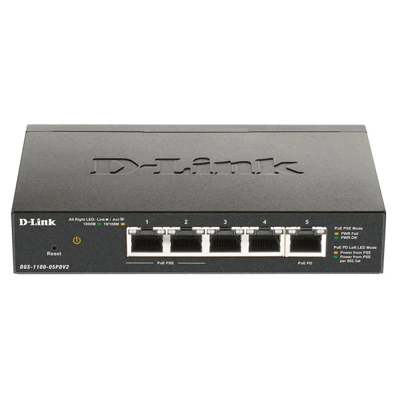 D-Link DGS-1100-05PDV2 Switch 5 Portas RJ45 Gigabit PoE