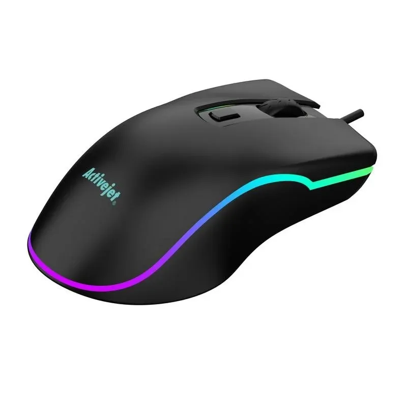 Ratón Activejet AMY-W390 USB 2000DPI Preto LED Ambidestro 4 Botões