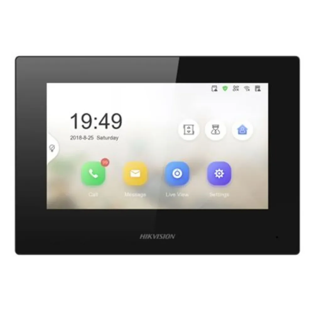 Monitor para Video Porteiro Hikvision DS-KH6320-LE1(B) 7" Tátil TFT 60Hz