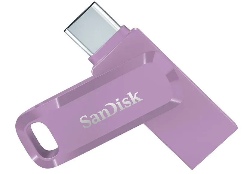 Pen Drive Pen USB SanDisk Ultra Dual Drive Go 256GB USB Type-A e Type-C Lavanda